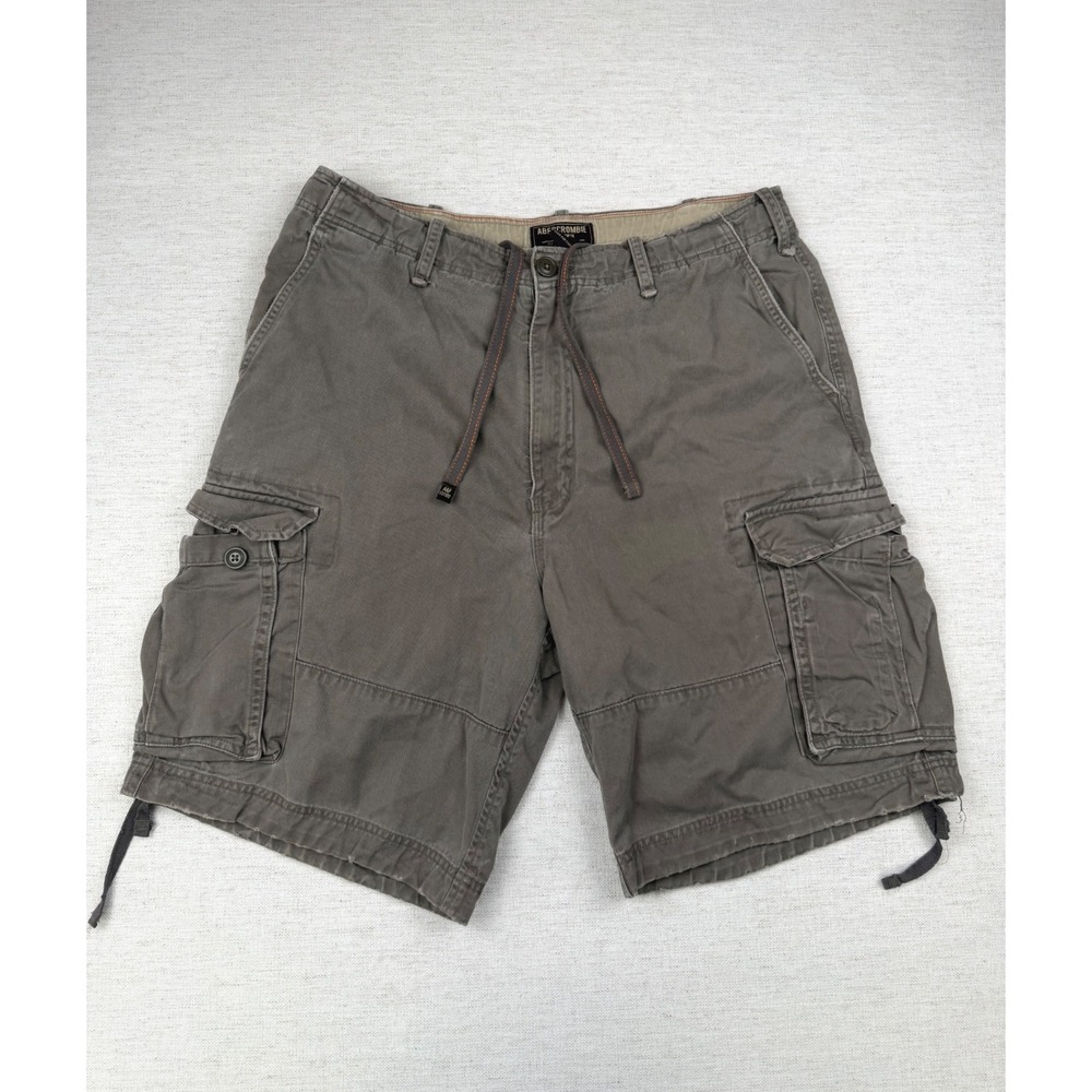 Vintage Y2K Abercrombie & Fitch Mens Cargo Shorts 36 Olive Brown Utility